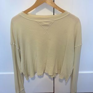 Yellow waffle knit sweater